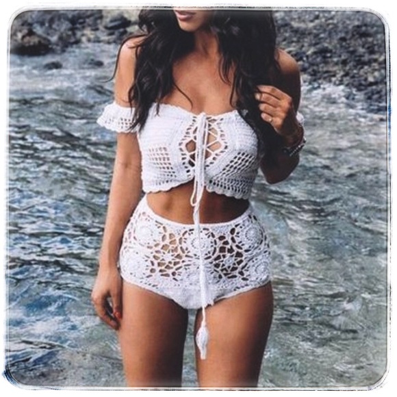 Other - boho chic♡ festive crop top high waist 2 piece